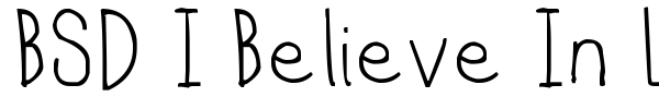 BSD I Believe In Love font preview